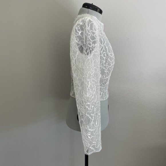 Ivy & Aster Ivory Sequin and Embroidered Tulle Wedding top - Picture 7 of 7